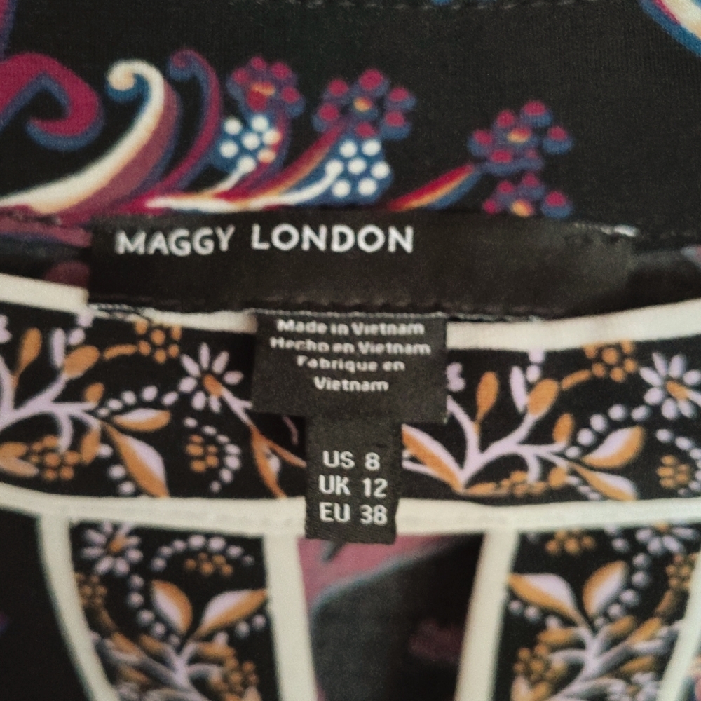 💖 Maggy London Floral Boho Shift Dress. Size 8. Like New! - Picture 13 of 14